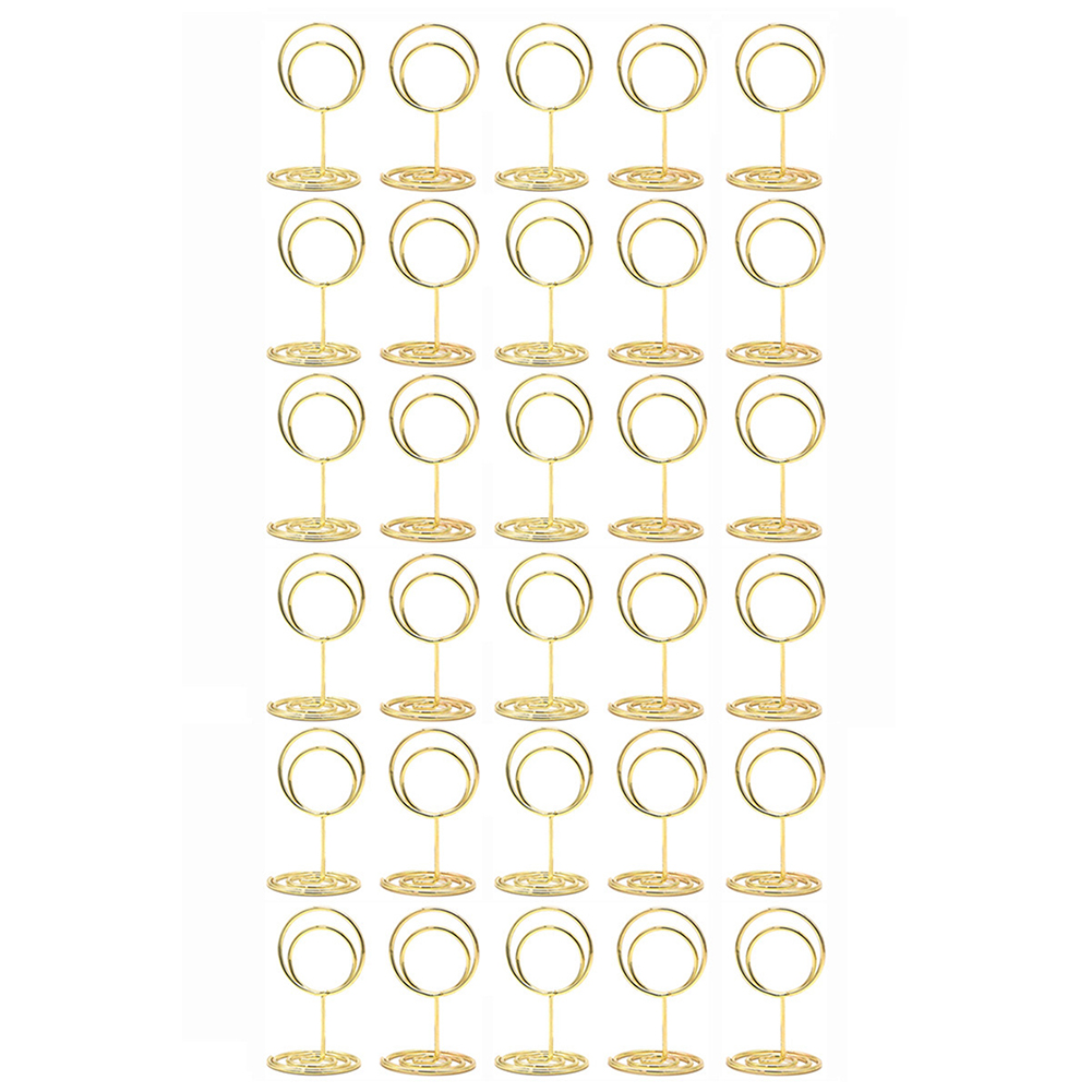 30 Pack Round Table Card Holde - Table Number Gold 评论和价格