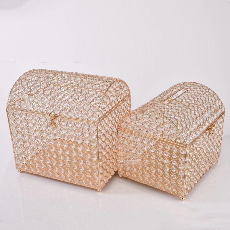 Wedding Card Box Gold Crystal  - Wedding Card Box 评论和价格