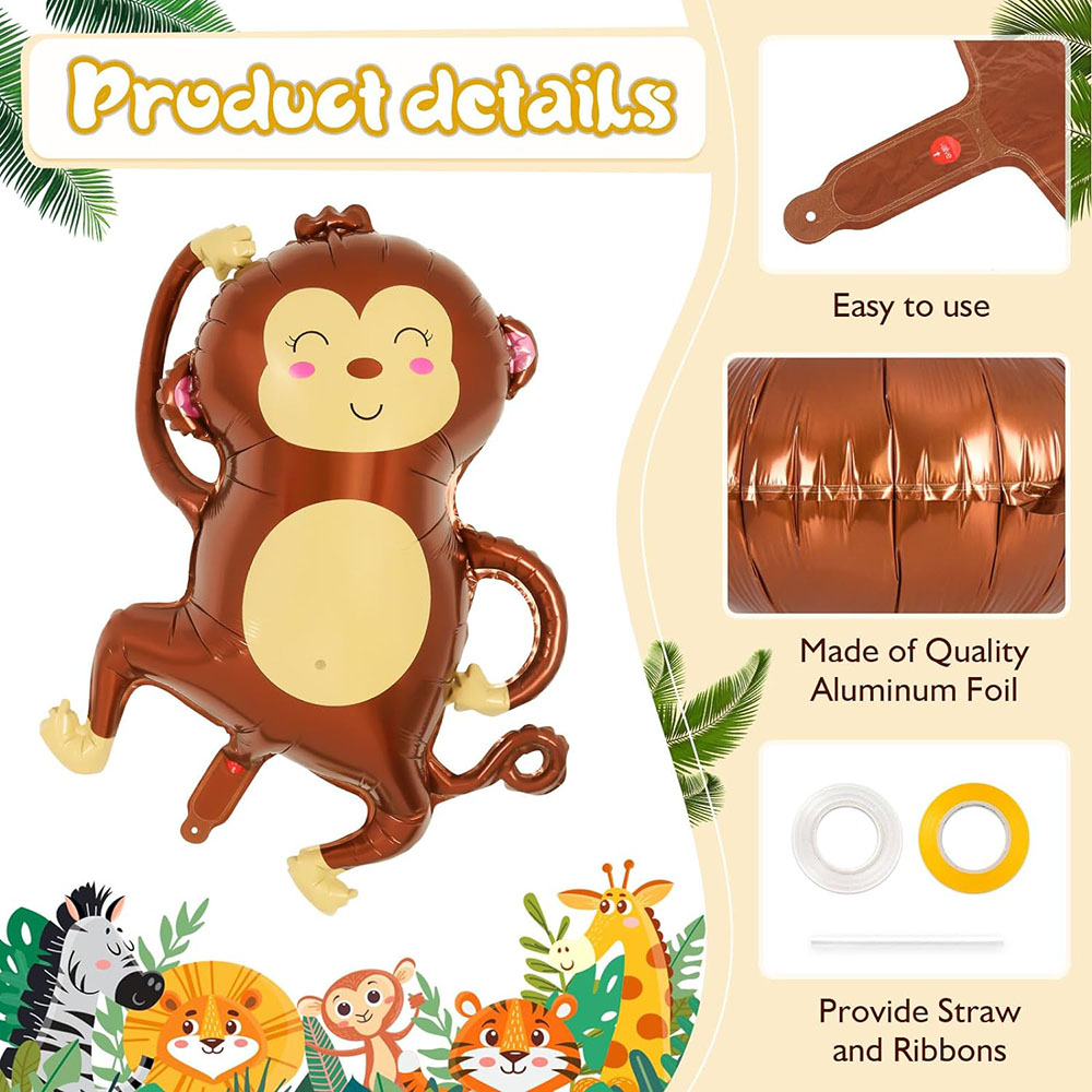 6Pcs Jungle Wild Animal Foil B - Wedding Zoo 评论和价格